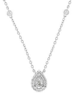 White gold diamond station necklace