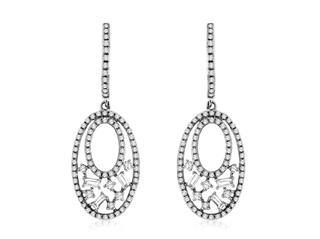White gold diamond dangle earrings