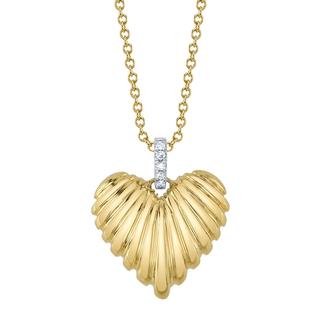 Two tone diamond heart necklace