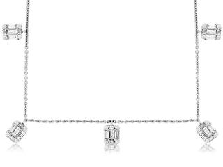 White gold 5 station diamond necklace