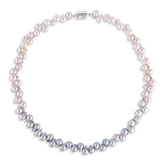 Natural Akoya Baroque pearl necklace with sterling silver clasp