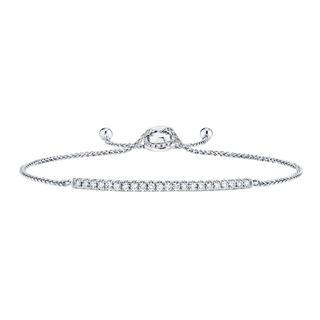 Diamond bolo bracelet in white gold