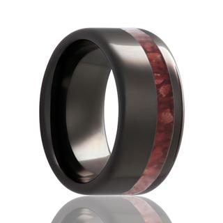 Men's black diamond ceramic wedding band