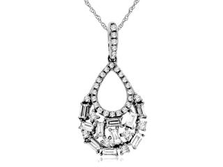 Diamond double teardrop pendant
