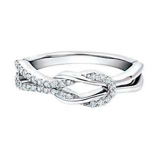 Sterling silver diamond knot style ring