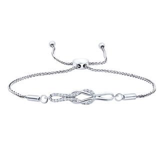 Sterling silver diamond knot style bracelet