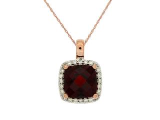 Rose gold garnet and diamond pendant
