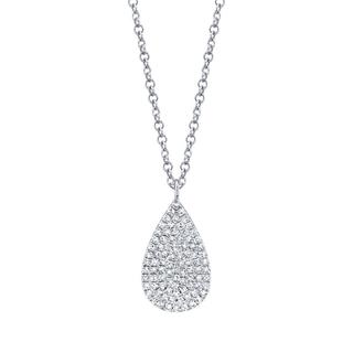 White gold diamond pave necklace