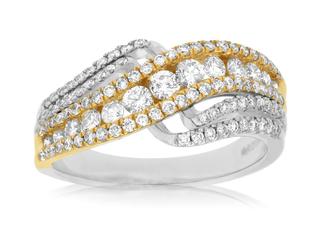 Two tone fancy diamond ring