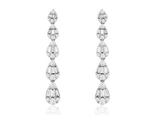 White gold diamond dangle earrings