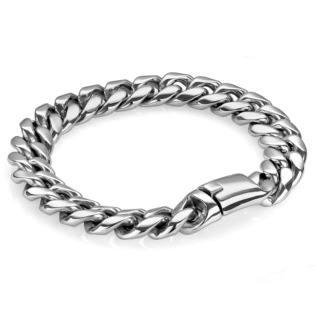 Stainless steel Miami Cuban link bracelet -MG 356 - Lustig Jewelers