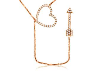 Diamond heart and arrow necklace