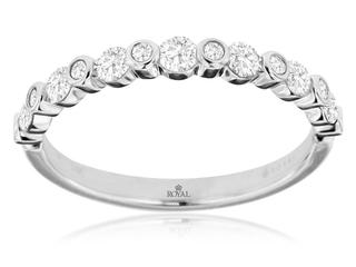 White gold bezel set diamond wedding band 