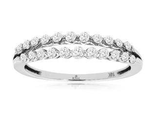 White gold shared prong diamond wedding band