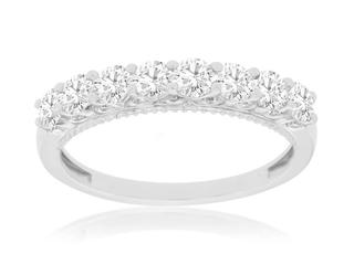 White gold diamond miligrain wedding band