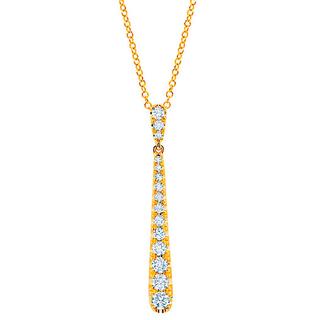 Yellow gold teardrop diamond pendant