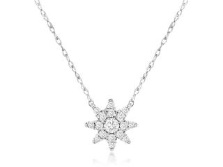 White gold diamond flower necklace