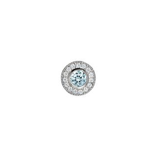Sterling silver charm with simulated aquamarine and simulated diamonds