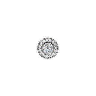 Sterling silver pendant charm with simulated diamonds 