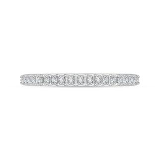 Diamond wedding band in 18k white gold