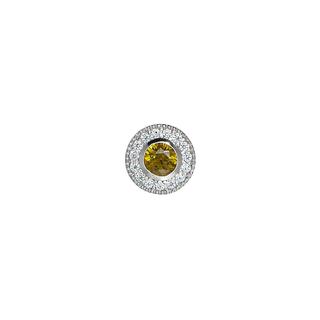 Sterling silver charm with simulated peridot and simulated diamonds