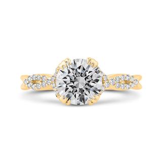 Diamond semi mount engagement ring in yellow gold