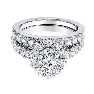 White gold engagement ring with lab grown diamonds