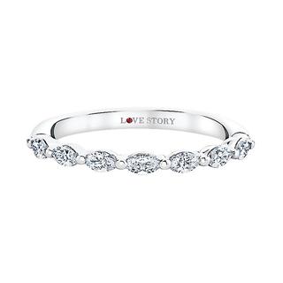 White gold marquise diamond anniversary band