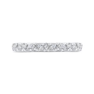 Diamond 18k white gold wedding band with marquise and rounds