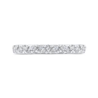 Diamond 18k white gold wedding band with marquise and rounds