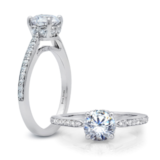White gold semi mount engagement ring