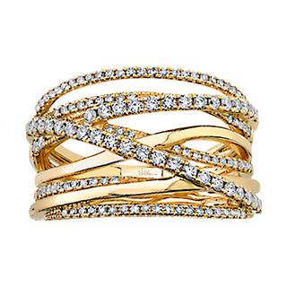 Yellow gold diamond bridge ring