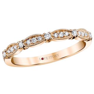 Rose gold diamond stackable band