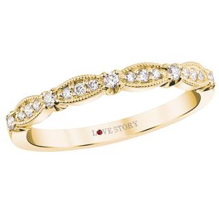 Yellow gold diamond stackable band