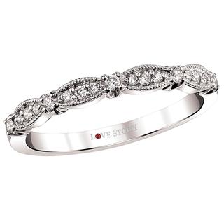 White gold diamond stackable band