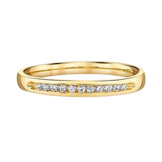 Yellow gold diamond channel band