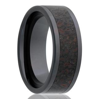 Men's black ceramic wedding band