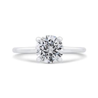 White gold semi engagement ring with diamonds under the head