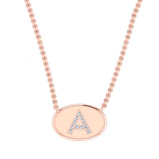 Rose gold diamond initial pendant